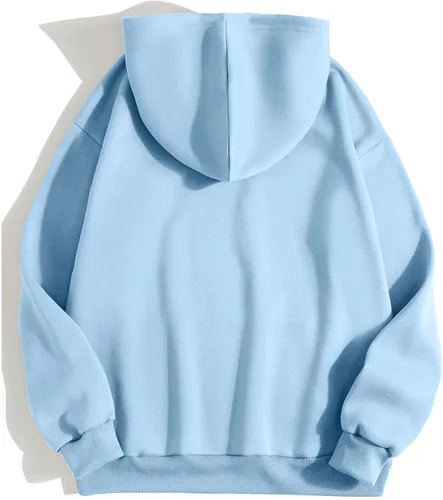 Vista 2 de MEIBAN Los Angel Men Women Letter Graphic Hooded Print Round Neck Long Sleeve Sweatshirt Tops Swear Shirts