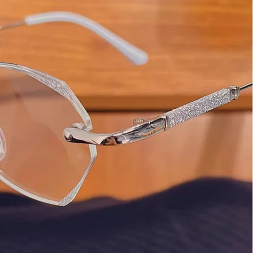 Vista 4 de Glassesify - Gafas de lectura para mujer, sin montura de diamante, antiluz azul, ligeras