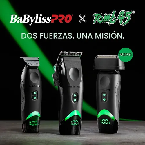 Vista 9 de BaBylissPRO - Recortadora de bigote y barba para hombre con una hoja en T de titanio de dientes profundos y tiempo de funcionamiento de 3 horas