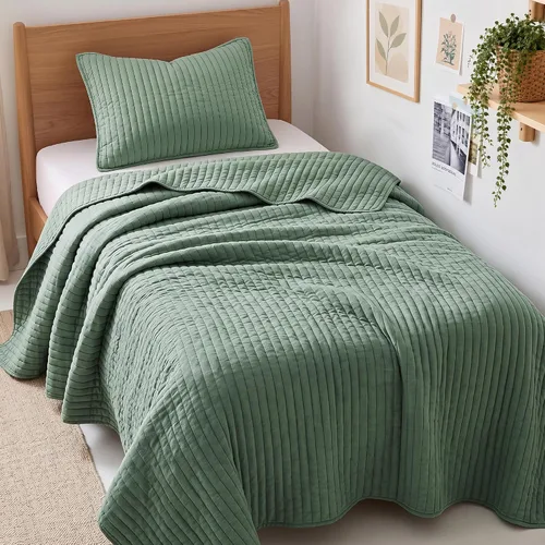 Vista 24 de Exclusivo Mezcla Juego de ropa de cama de edredón acolchado a rayas beige