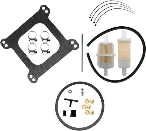 Vista 6 de 1825 18025 - Repuesto de carburador de 4 barriles para carburador Thunder AVS 650 CFM, acabado satinado, orificio cuadrado todoterreno