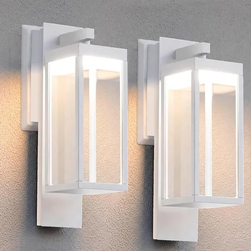 Vista 10 de Lámparas de pared al aire libre, linternas de pared exterior, luces de Blanco