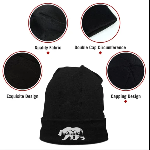 Vista 2 de FOECBIR Gorro para hombre y mujer, gorro de invierno, suave y cálido, unisex, gorro de calavera, ligero para mujer