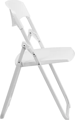 Vista 13 de Flash Furniture HERCULES Series - Silla plegable de plástico blanco