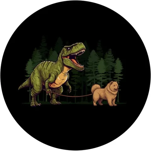 Vista 3 de Chow Chow Dinosaurio T-Rex Walking Dog Trex - Juguetes para niños y hombres, PopSockets intercambiables