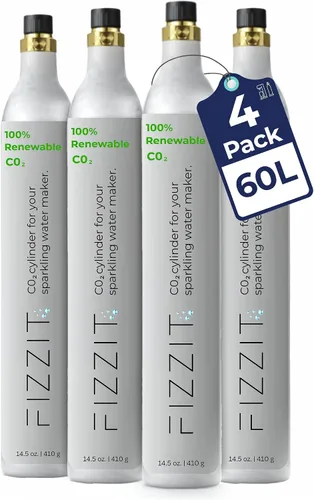 Vista 10 de FIZZIT - Cilindro de CO2 roscado de 60 litros – Recipiente recargable de 60 litros compatible con todas las corrientes de soda "atornilladas