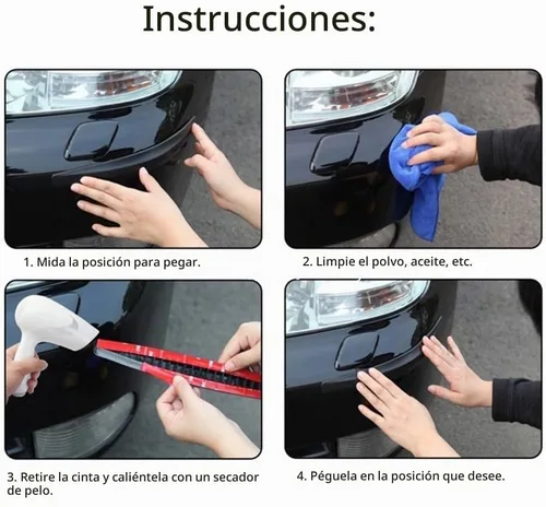 Vista 3 de Paquete de 2, protector universal de goma anticolisión para parachoques de esquina de automóvil, antiarañazos, tiras adhesivas (negro)