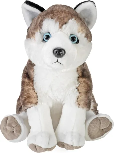 Vista 2 de Wild Republic Husky, patas y garras, animal de peluche, 12 pulgadas, regalo para niños, juguete de peluche, botellas de agua recicladas