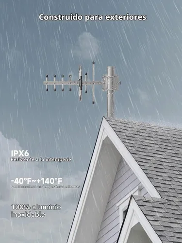 Vista 4 de Antena Yagi direccional para amplificador de señal de teléfono celular/repetidor celular con conector hembra SMA 7-9 dBi 4G LTE banda ancha 698-2700