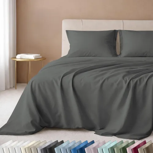 Vista 45 de California Design Den Juego de sábanas de lujo tamaño King - 100% algodón, 600 número de hilos, sábanas King de bolsillo profundo, ropa de cama