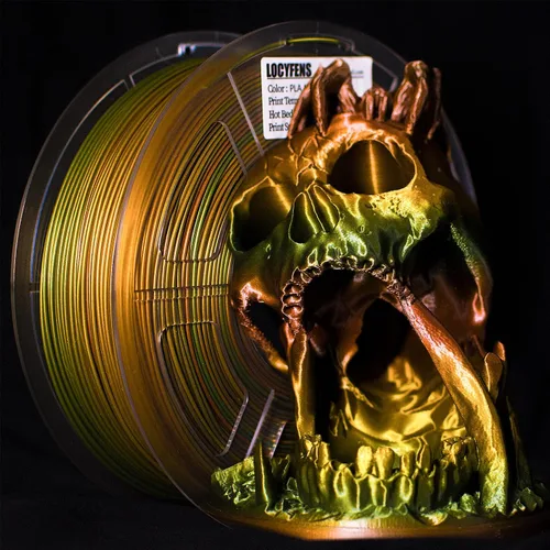 Vista 13 de Filamento para Impresora 3D PLA, Filamento PLA Arcoíris 1.75mm +/-0.02mm, Filamento PLA de Seda de Doble Color, Paquete de Filamento 3D Coextruido 2