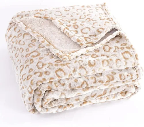 Vista 14 de PLEASANT BOULEVARD Manta de Vellón con Estampado de Leopardo, Colcha de Microfibra de Felpa Premium Liviana Acogedora y Cálida para Sofá, Diván