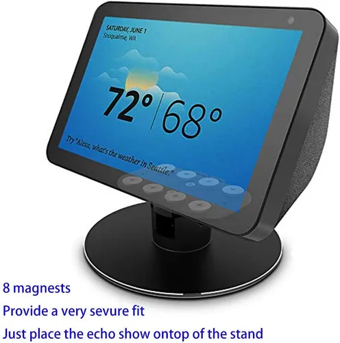 Vista 4 de Adjustable Stand only for Ech_ooo Show 8 / Ech_ooo Show 8 (2nd Gen), Tilt + Swivel,Aluminum Stand with 8 Magnets Black