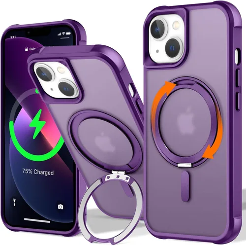 Vista 125 de UMIONE - Funda con diseño de anillo magnético giratorio de 360° para iPhone 11, soporte de bucle invisible integrado, compatible con Magsafe, funda