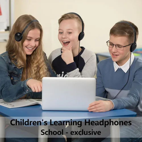 Vista 5 de Paquete de 10 auriculares USB tipo C a granel para el aula, niños y escuelas, con cable