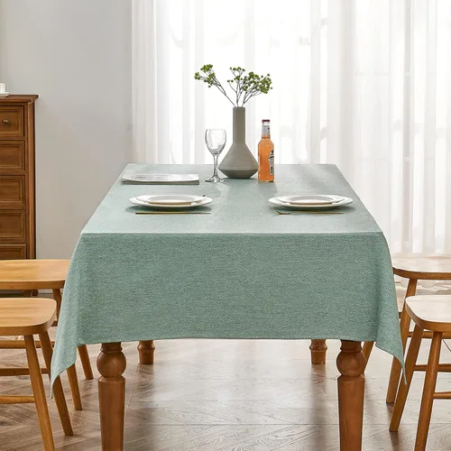 Vista 7 de BALCONY & FALCON Mantel Rectangular de Lino Sintético Impermeable Lavable Limpiable Cubierta de Mesa para Decoración de Mesa de Cocina Comedor