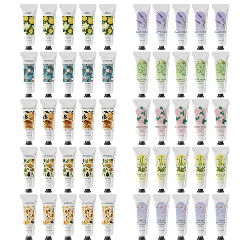 Vista 8 de BODY & EARTH Crema de Manos a Granel Paquete de 50 Set de Regalo de Loción de Manos Loción de Manos Tamaño de Viaje Lociones a Granel para Regalos