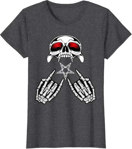 Vista 4 de Camisas de metal pesado con diseño de abanico de metal Negro