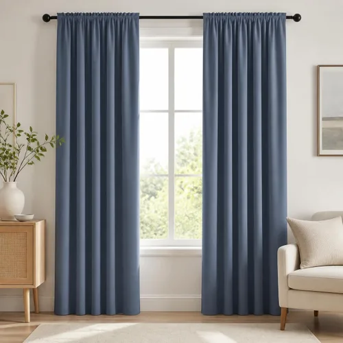 Vista 126 de Deconovo Cortinas opacas, aislamiento térmico, dobladillo para barra, reducción de ruido, certificado Oeko-TEX, cortinas de oscurecimiento