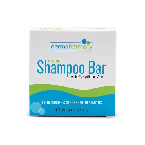 Vista 3 de Pastilla de jabón Dermaharmony con 2% de piritiona de zinc para caspa y dermatitis seborreica - Menta (4 onzas)