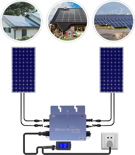 Vista 3 de Inversor solar, inversor de aleación de aluminio de 600 W, inversor de rejilla con pantalla LCD, kit de inversor solar para paneles solares de 30 V