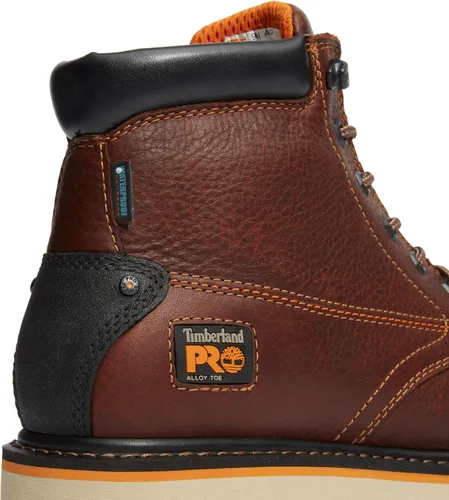 Vista 3 de Timberland PRO Gridworks - Botas de trabajo industriales impermeables con punta de seguridad de aleación de 6 pulgadas para hombre Marrón