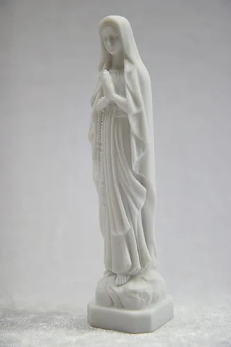 Vista 3 de Vittoria Collection Figura de escultura de Nuestra Señora de Lourdes Virgen María Bendita Madre de 6 pulgadas, hecha en Italia, color blanco