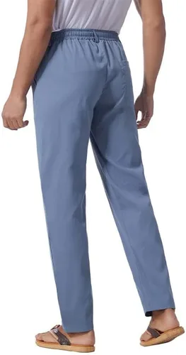 Vista 4 de Pantalones casuales de lino de algodón para hombre, pantalones sueltos de playa, pantalones largos de yoga ligeros