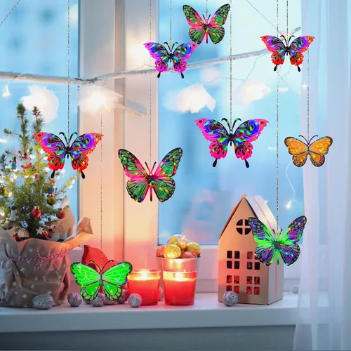 Vista 5 de Moldes de resina holográfica de silicona, 3 piezas de ornamento de mariposa de resina epoxi, moldes de silicona para colgante de mariposa