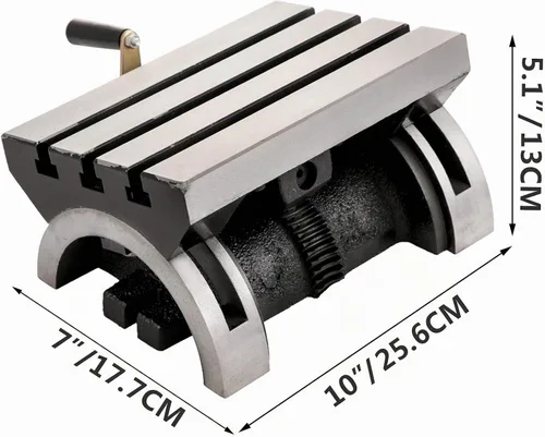 Vista 2 de BestEquip Mesa de fresado inclinable de 10 x 7 pulgadas, fresadora de ángulo de inclinación de 0-80 ° Placa de ángulo giratorio ajustable con 3