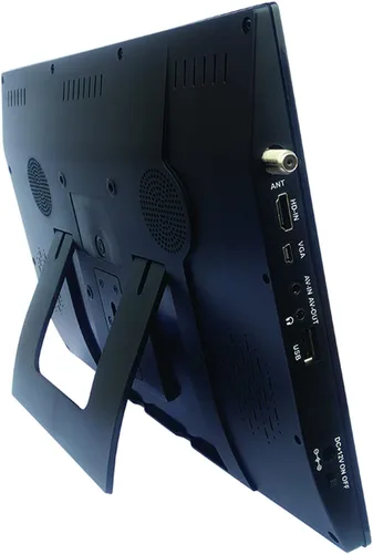 Vista 4 de Naxa NT-1400 Televisor portátil de 14.1 pulgadas y reproductor multimedia digital con sintonizador ATSC integrado para TV HD sobre el aire, soporte
