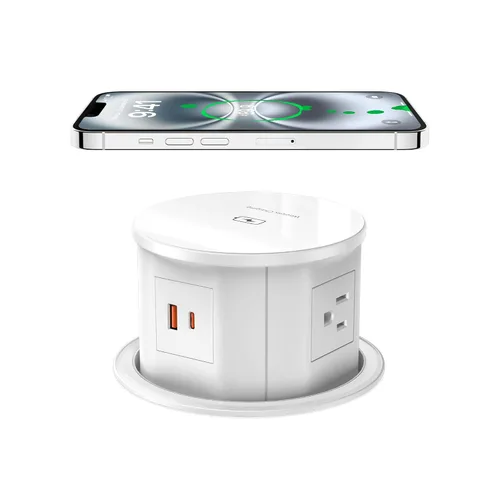 Vista 10 de VILONG - Toma desplegable para encimera, 20 W USB-C, 15 W inalámbrico, 4 AC, cable de 6 pies