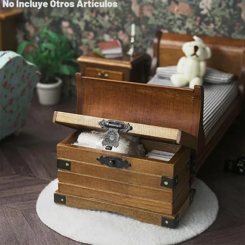 Vista 2 de Odoria 1/12 caja de pecho miniatura accesorios de decoración de casa de muñecas