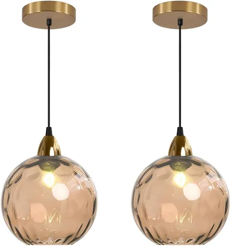 Vista 11 de BOKT Moderna Lámpara Colgante de Vidrio Azul Accesorio de Luz Latón Cepillado Dorado Globo Iluminación Colgante 1 Luz Bola Grande Redonda Lámpara