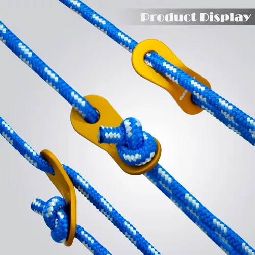 Vista 4 de GEERTOP Paquete de 6 cables de 0.197 in de Guy Lines ultraligeros con tensor de ajuste de aluminio, cuerdas para acampar al aire libre, lona
