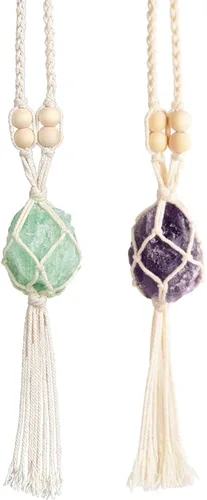 Vista 22 de Adornos de piedras preciosas naturales, cristales curativos, adorno colgante de Feng Shui para automóvil, ventana, decoración del hogar (A- citrino)