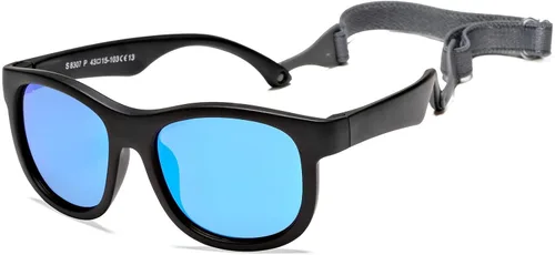 Vista 3 de COASION Gafas de sol polarizadas flexibles para bebé con correa ajustable para niños pequeños recién nacidos de 0 a 24 meses A0* Espejo negro
