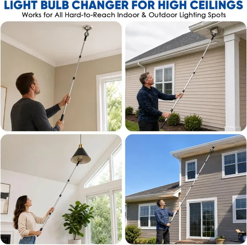 Vista 5 de Light Bulb Changer for High Ceilings with 5-20FT Telescopic Pole