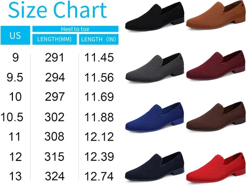 Vista 2 de UUBARIS Mens Velvet Loafers Slip-on Dress Shoes Fashion Style Driving Shoes Classic Tuxedo Shoes Casual Oxford Shoes