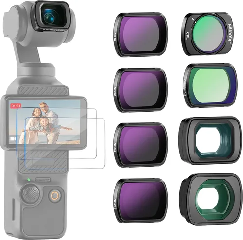 Vista 19 de NEEWER Juego de filtros ND compatibles con DJI Osmo Pocket 3 Creator Combo Accesorios, lente gran angular + ND2-32 variable + CPL + filtro
