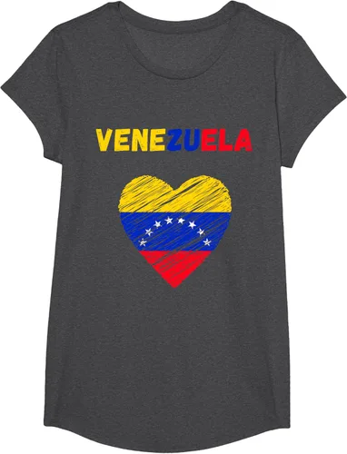 Vista 51 de Camiseta con la bandera venezolana con corazón de Venezuela, Negro