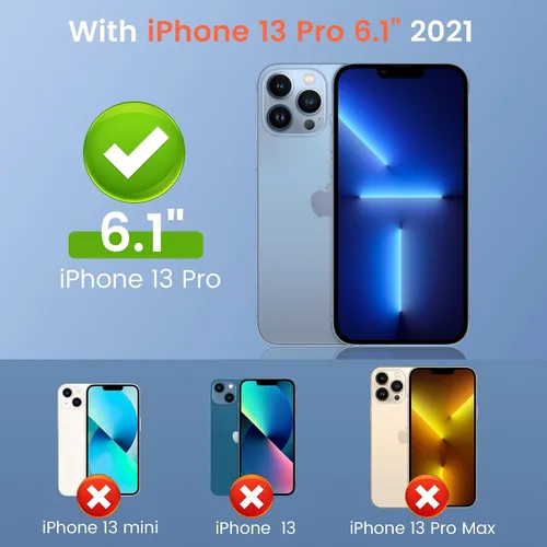 Vista 8 de Fotbor Protector de pantalla de privacidad para iPhone 13 Pro con protector de lente de cámara [2 + 2 unidades], con kit de fácil instalación