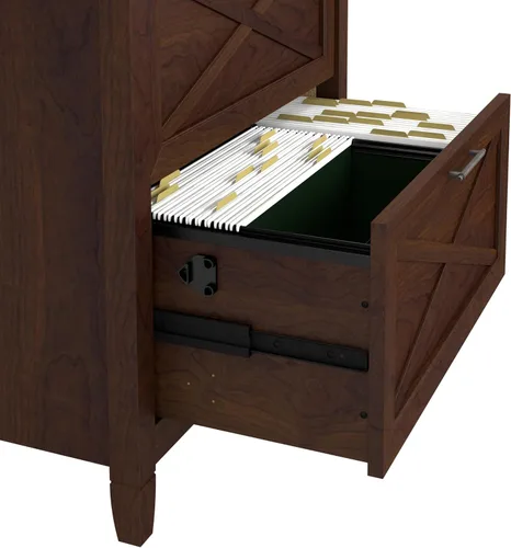 Vista 4 de Bush Furniture Key West – Archivador lateral con 2 cajones, color cereza