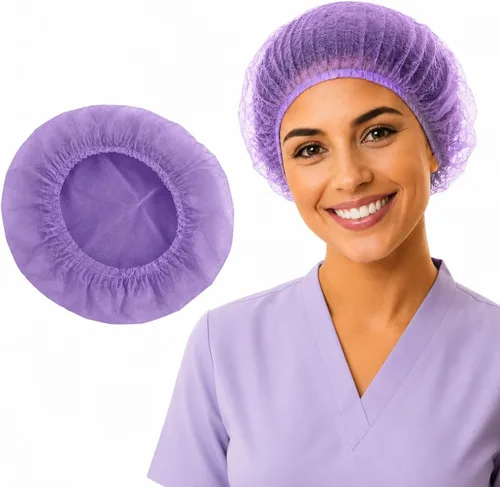 Vista 7 de Gorras desechables Bouffant 100 unidades, red de pelo de 24 pulgadas, tapa elástica para el polvo para servicio de alimentos, salón, spa, cubierta