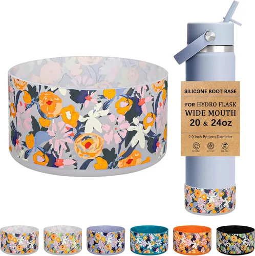 Vista 21 de HEYSKAY Funda Protectora de Silicona para Botellas de Agua Hydro Flask de Boca Ancha de 12oz 16oz 18oz 21oz 24oz Protector de Fondo y Otras Botellas