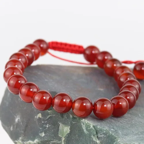 Vista 4 de DAZCOLO Pulsera de gemas hecha a mano con piedras preciosas de macramé ajustable de 0.315 in, cuentas redondas, cristales de cuarzo