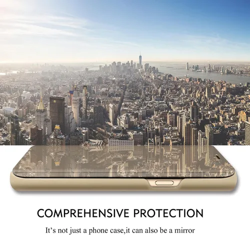 Vista 2 de Note 20 - Funda de piel para Samsung Galaxy Note20 5G, delgada, transparente, espejo de maquillaje, funda con tapa, Note 20 5G con función atril