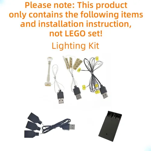 Vista 2 de GEAMENT Kit de luz LED para restaurante parisino Creator Expert - Compatible con el modelo de ladrillos de construcción Lego 10243
