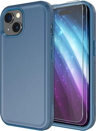 Vista 43 de Diverbox Funda para iPhone 15 Plus [a prueba de golpes] [a prueba de caídas] [protector de pantalla de vidrio templado], funda de protección