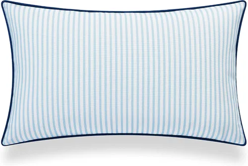 Vista 5 de Hofdeco Premium Coastal Hampton Style Funda de Almohada Lumbar para Patio Interior y Exterior Solamente, 12"x20" Resistente al Agua para Patio